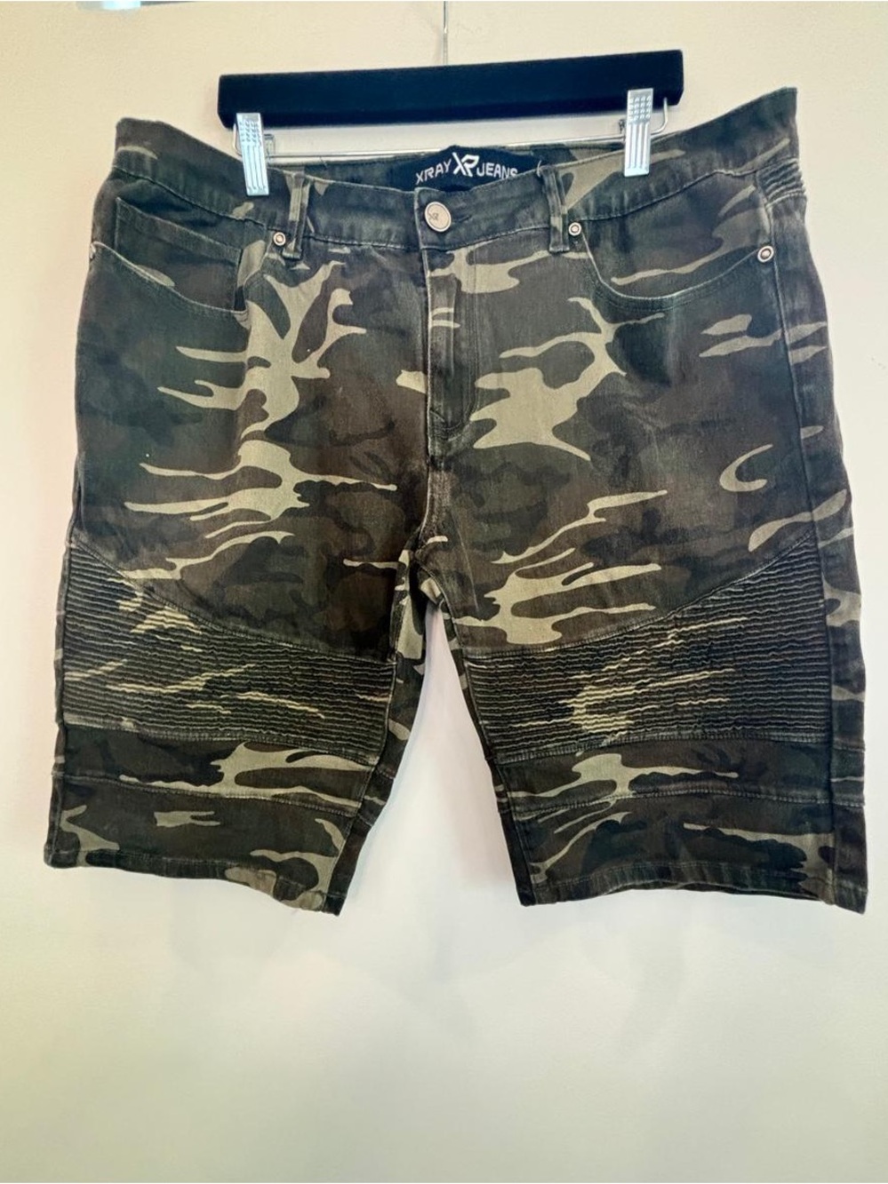Xray Jeans Men's size 38 Camo Moto Shorts Green Camouflage